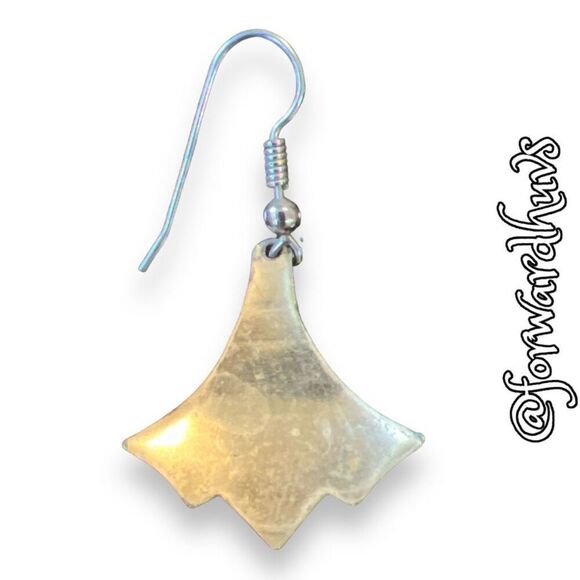 Copper Brass & Silver Tone Hand Crafted Dangle Earrings - Picture 8 of 12